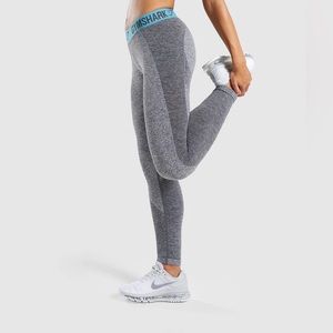Gymshark flex leggings charcoal and blue size m